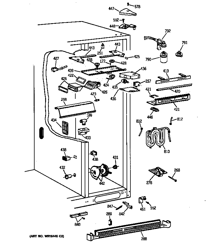 GE TFX30PBZABB fresh food section diagram