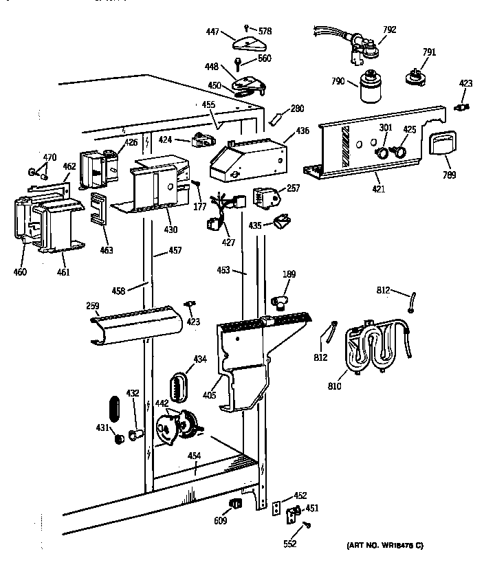 GE TFX22PPZBBB fresh food section diagram