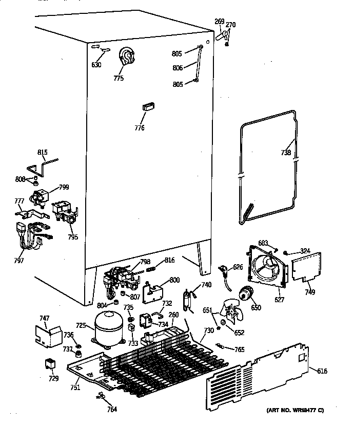 GE TFX22PPZBBB unit parts diagram