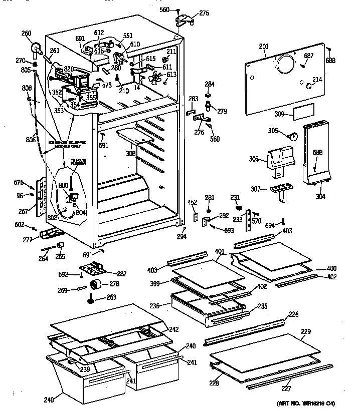 GE TBT18NIYDRWH cabinet parts diagram