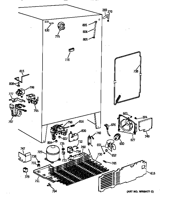 GE TFX22ZPZBAA unit parts diagram