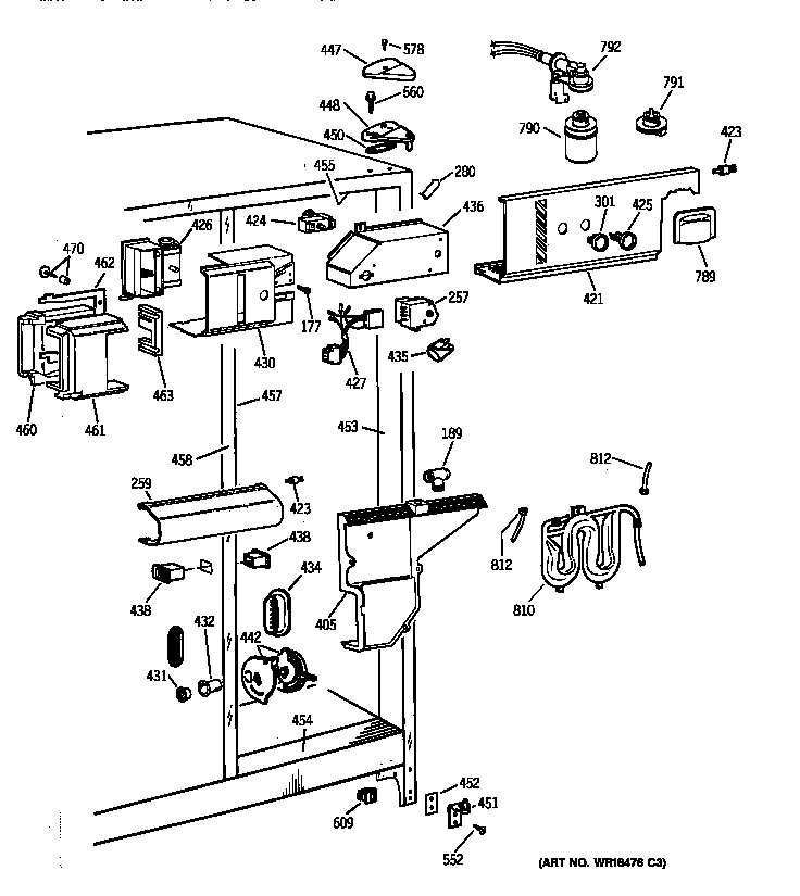 GE TFX25ZPZBWW fresh food section diagram