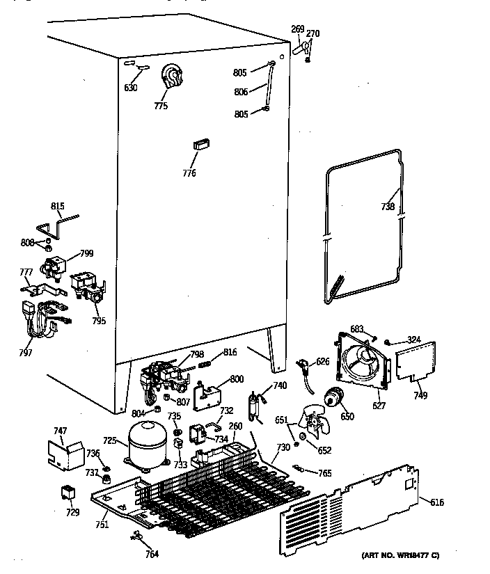 GE TFX27PPZBBB unit parts diagram