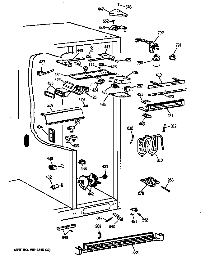 GE TFX30PBZCAA fresh food section diagram