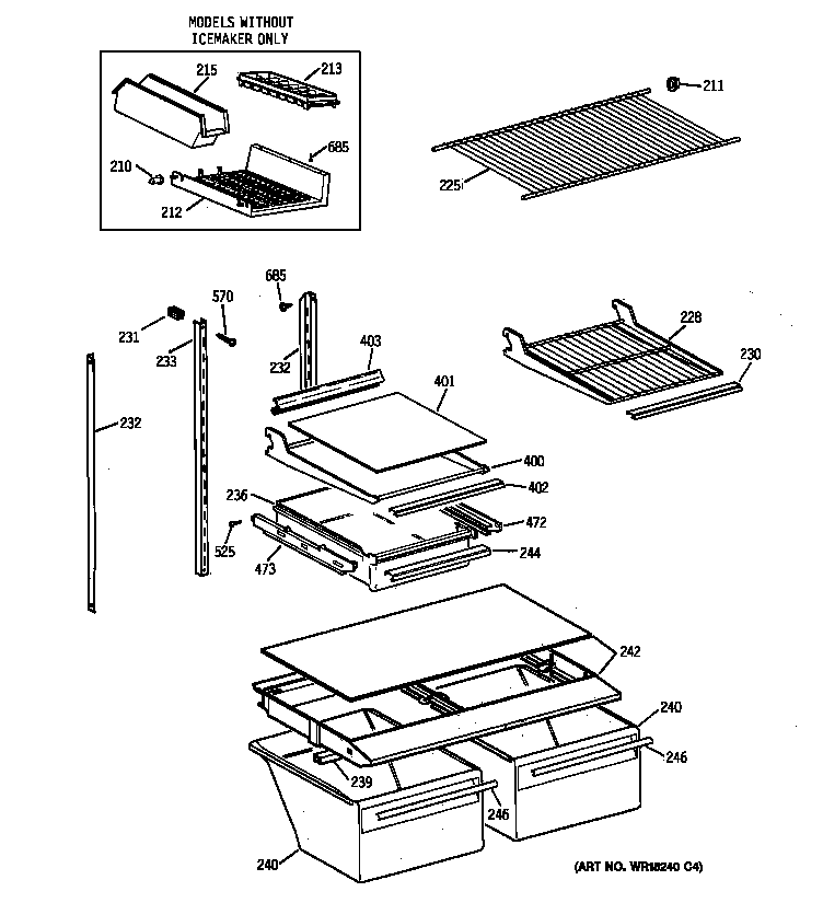 GE TBX18DAXNRWW shelf parts diagram
