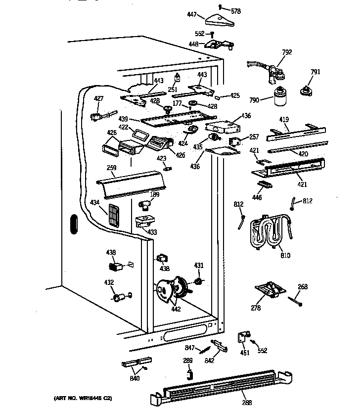 GE TPX24PBZCBB fresh food section diagram