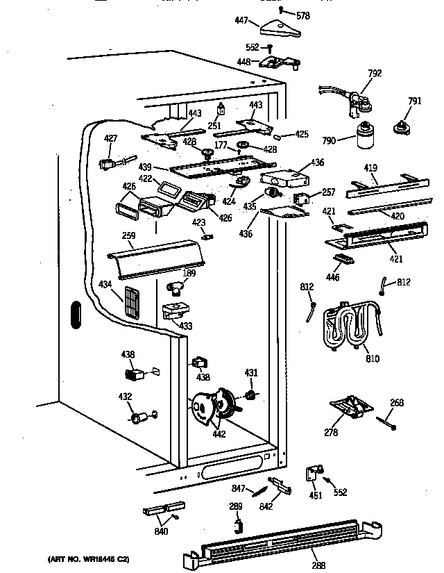 GE TPX24SPZCBS fresh food section diagram