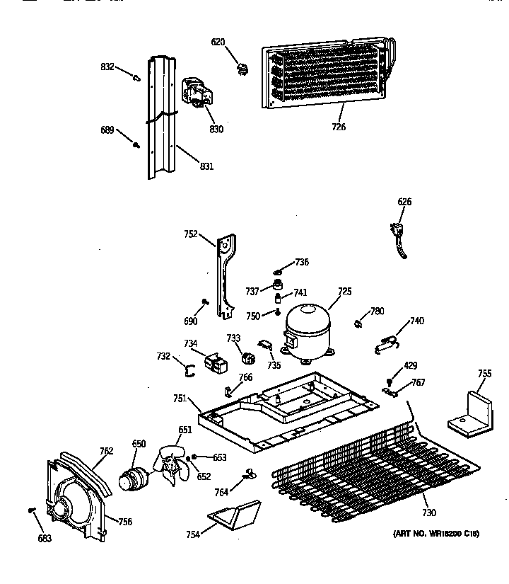 GE TBX18JAZCRAA unit parts diagram