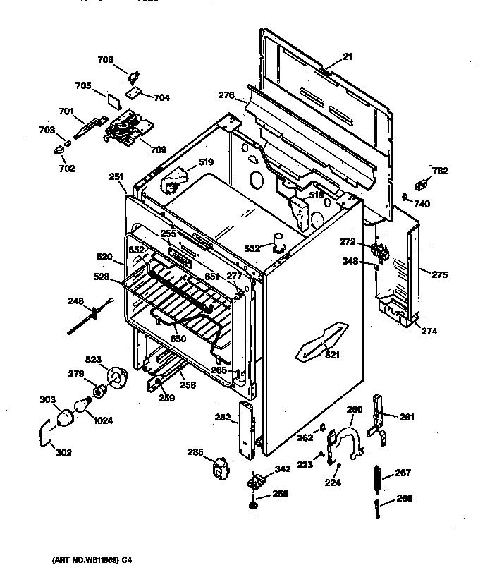 GE JBP26BY2 body parts diagram