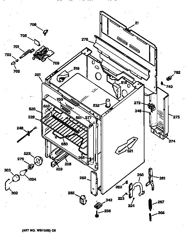 GE JBP24BY2 body parts diagram
