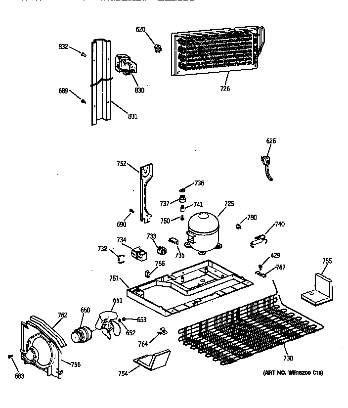 GE TBX19ZIZCRAA unit parts diagram
