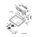 GE JBP60BY2WH control panel & cooktop diagram