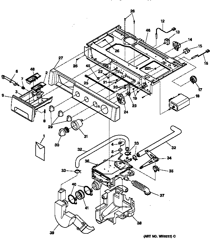 GE WSXH208T0WB control panel diagram