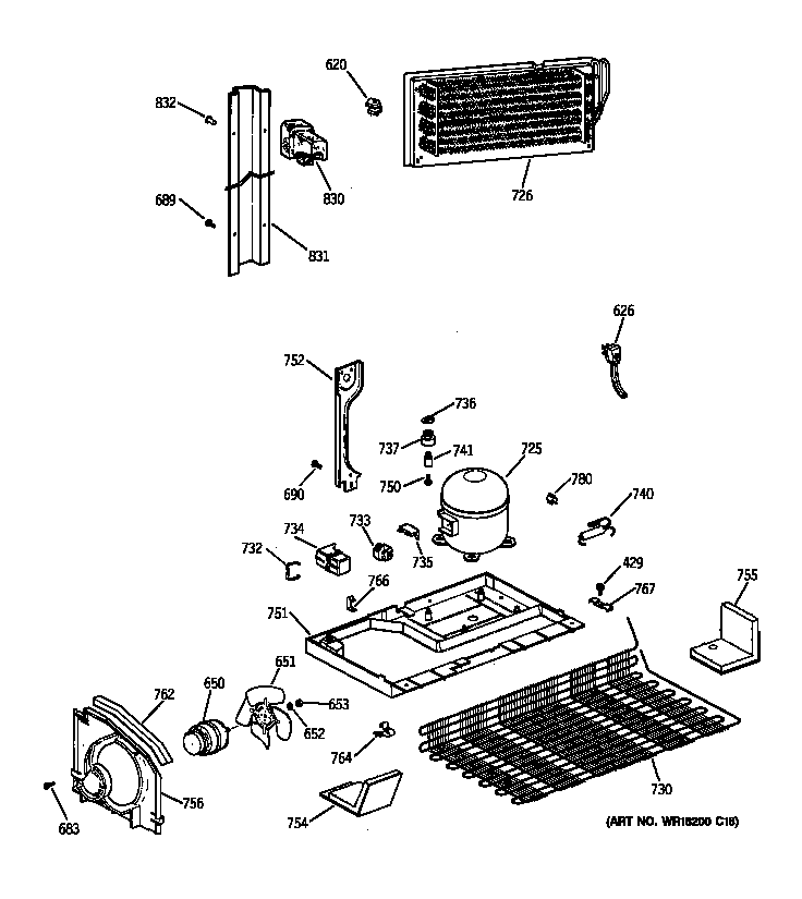 GE TBX21DAXRRWW unit parts diagram