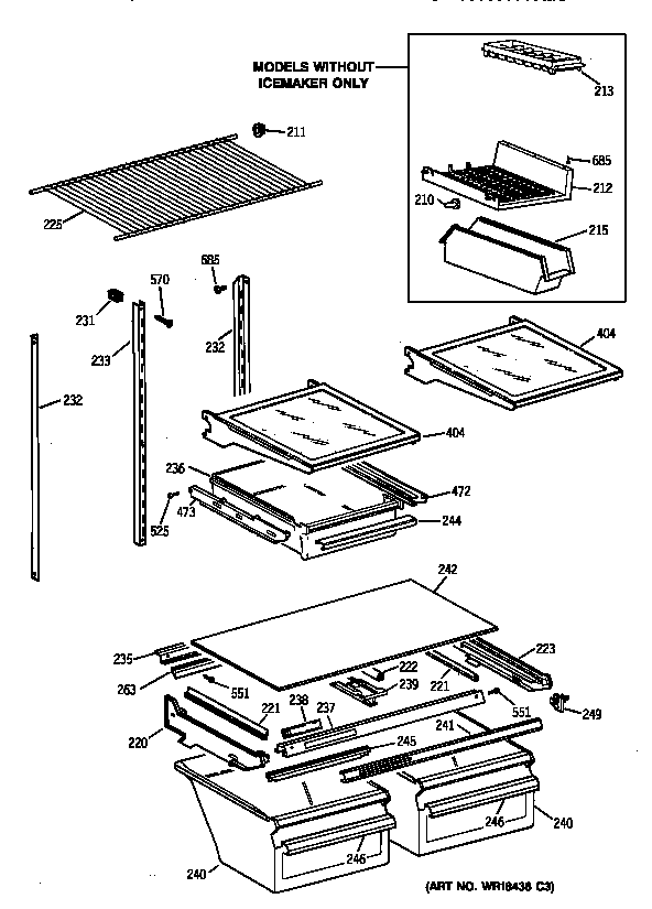 GE TBX21JAZHRWW shelf parts diagram