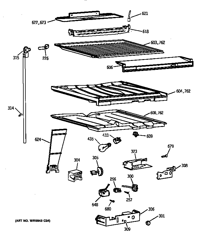 GE TBX21JAZHRWW compartment separator parts diagram