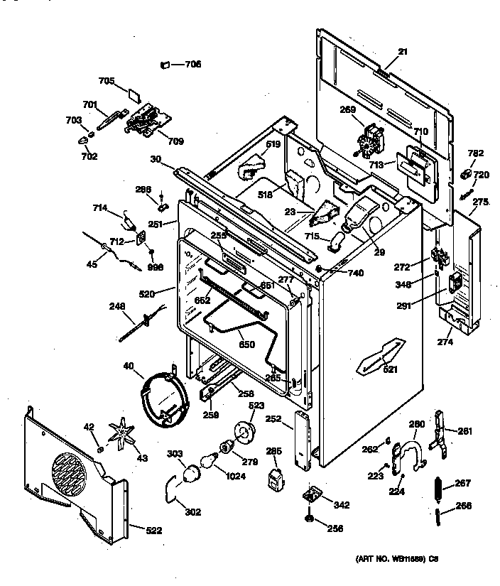 GE JB940AY2 body parts diagram