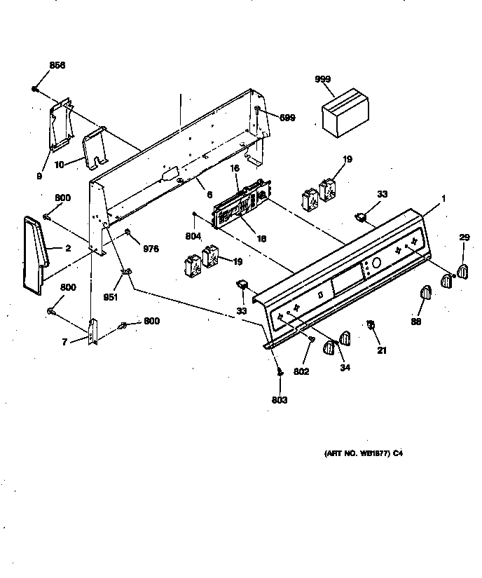 Hotpoint RB755GT4AD control panel diagram