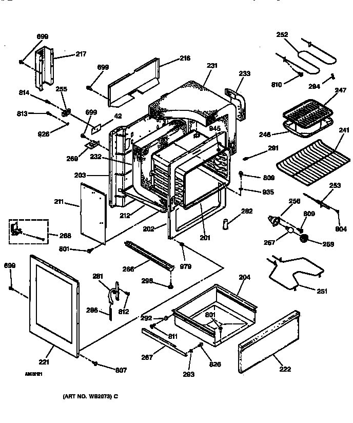 Hotpoint RB755GT4AD body parts diagram
