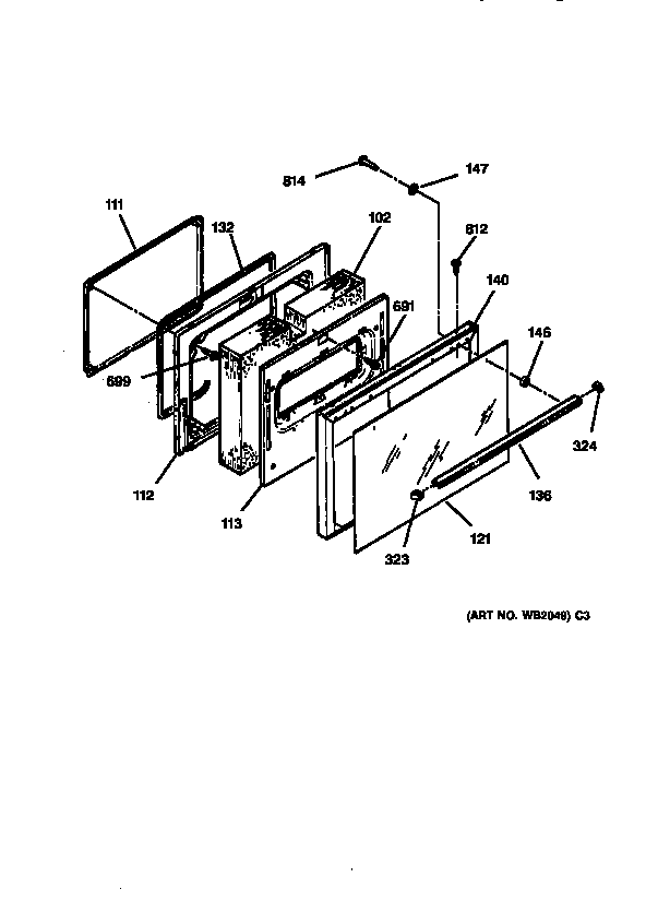 Hotpoint RB755GT4AD door diagram