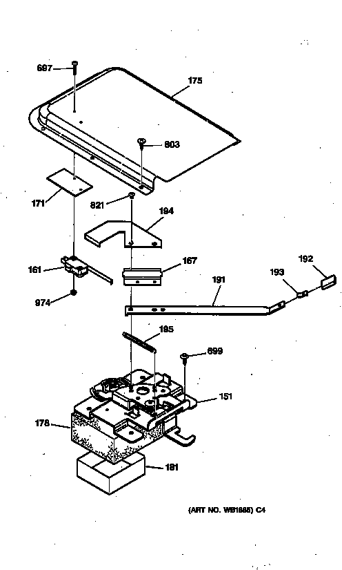 Hotpoint RB755GT4AD door lock diagram