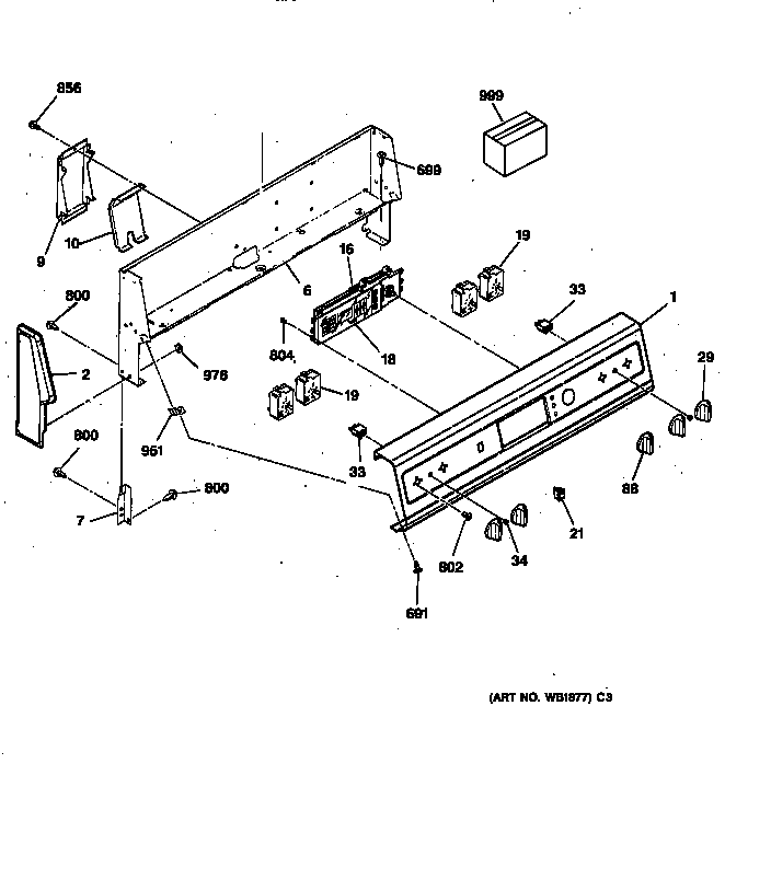 Hotpoint RB757GT4AD control panel diagram