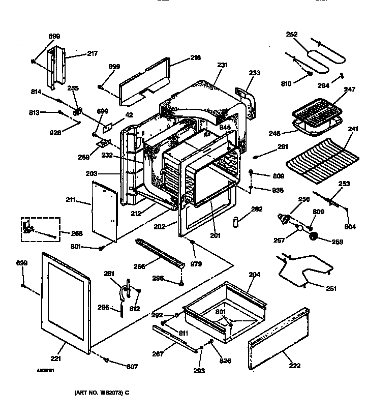 Hotpoint RB757GT4AD body parts diagram