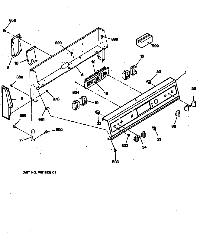 Hotpoint RB754GY2WH control panel diagram