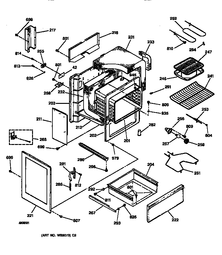 Hotpoint RB754GY2WH body parts diagram