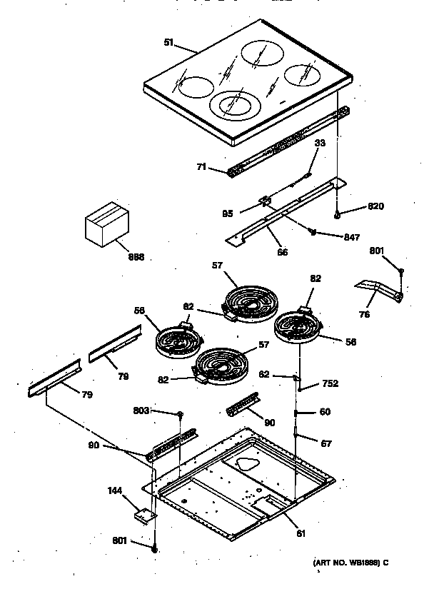 Hotpoint RB557GY2AD cooktop diagram