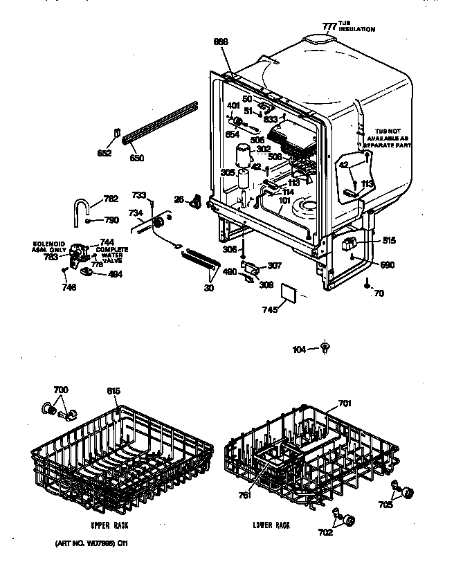 Hotpoint HDA180XX01WW body parts diagram