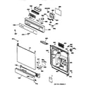 GE PSD3430Z00WW escutcheon & door assembly diagram