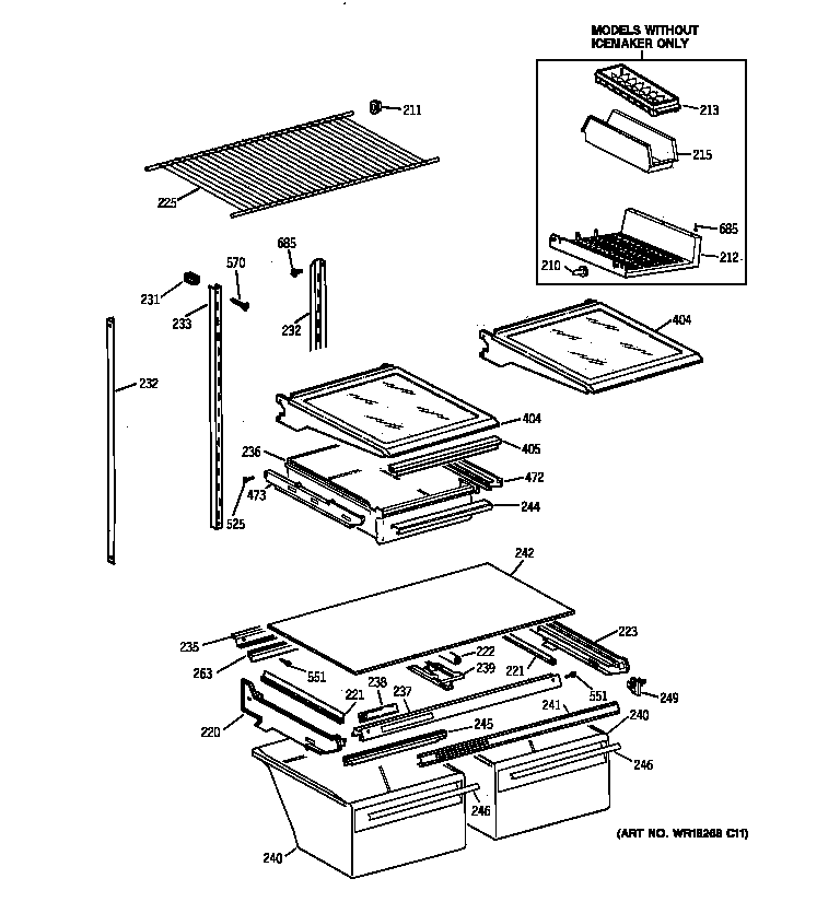 GE TBX22ZAZHRWW shelf parts diagram