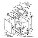 GE WISQ416AT7WW cabinet, cover & front panel diagram