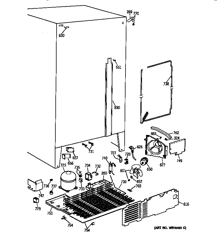 GE TFJ20JAZAAA unit parts diagram