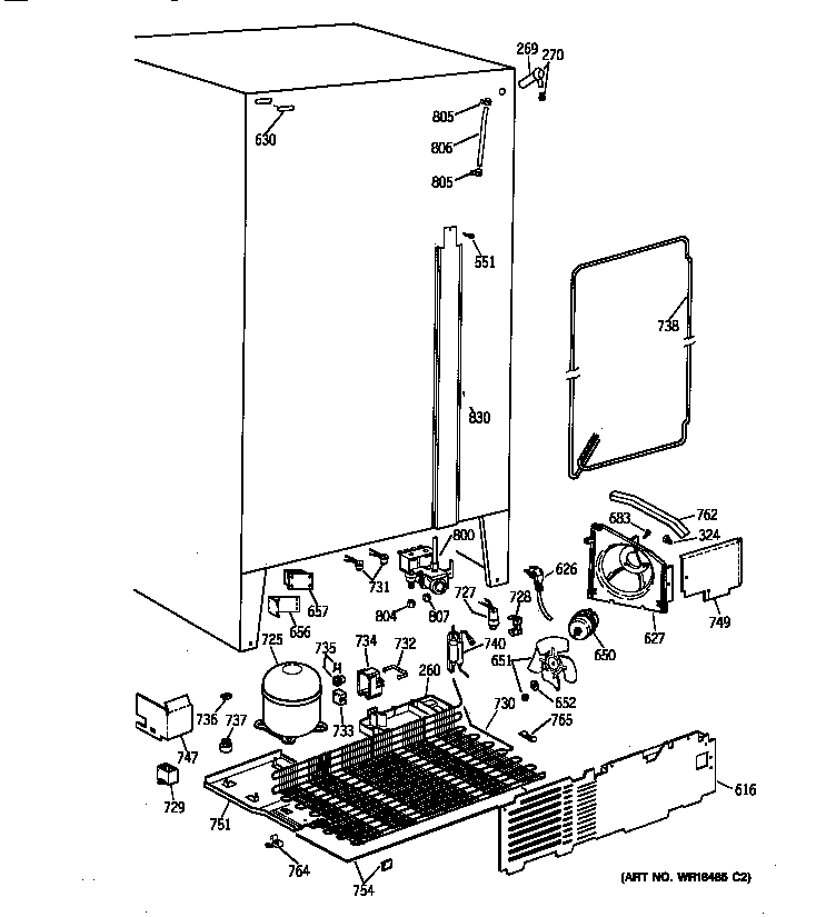 GE TFJ22PRZAWW unit parts diagram