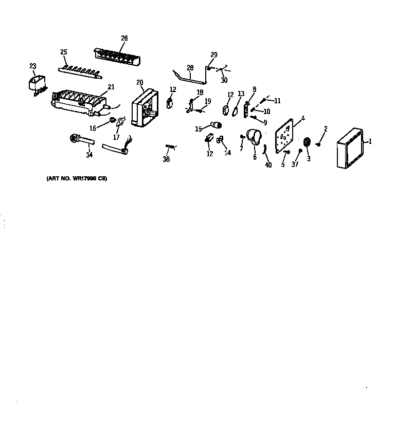 GE TBX18DAXQRAA icemaker wr30x0327 diagram