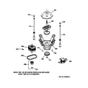 GE WWSR3090T8WW suspension, pump & drive components diagram