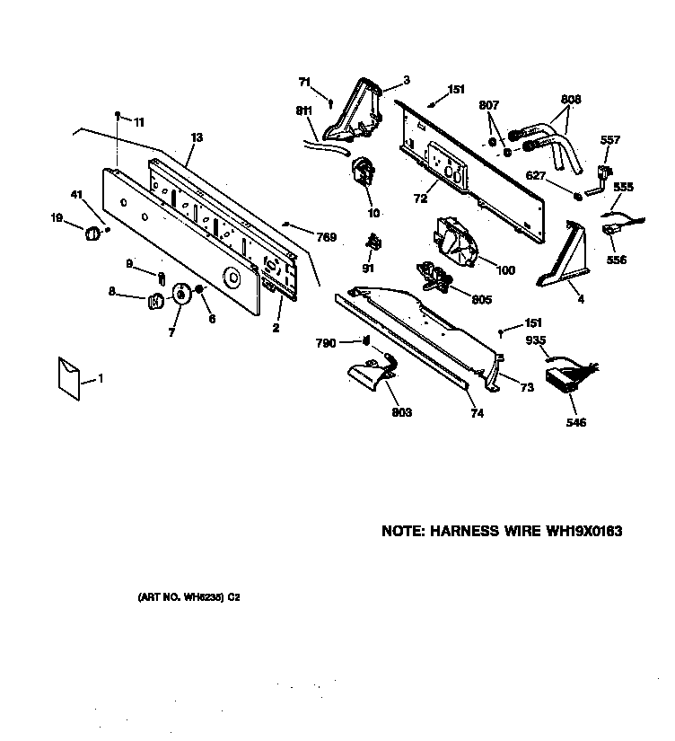 GE WBSR1060T8WW controls & backsplash diagram