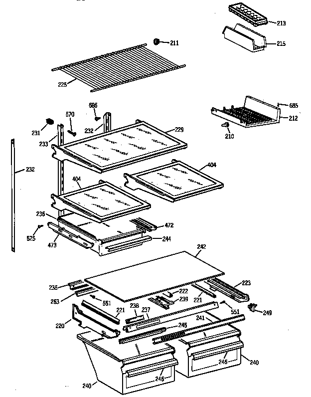 GE TBX18MAZLRAA shelf parts diagram