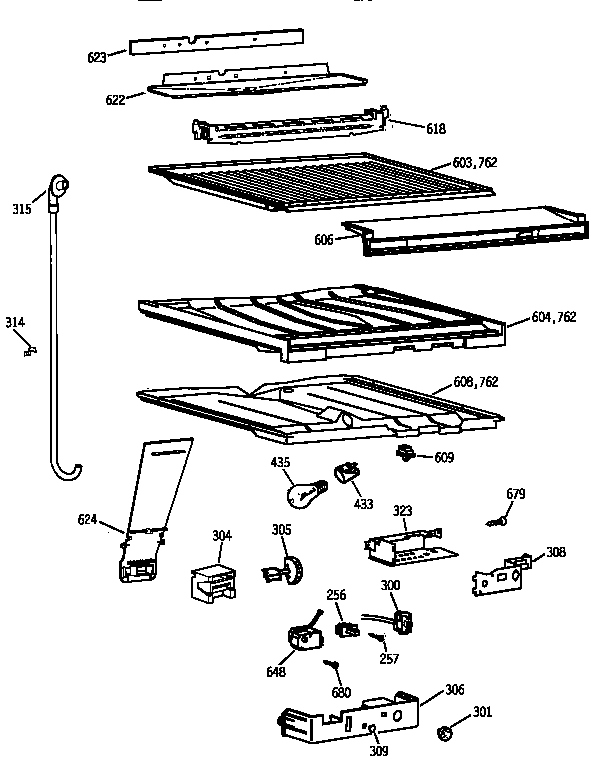 GE TBX18MAZLRAA compartment separator parts diagram