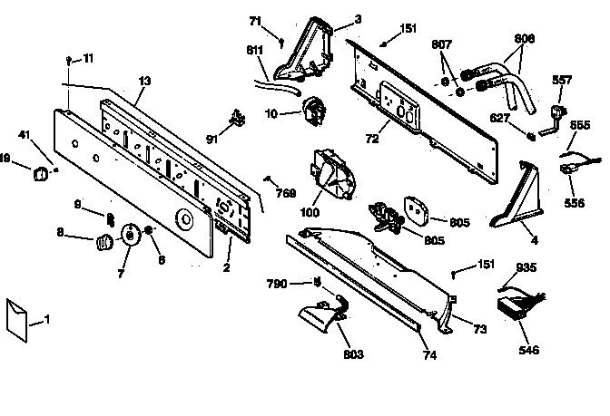 GE WISR106DT8WW controls & backsplash diagram