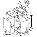 GE WISR106DT8WW cabinet, cover & front panel diagram
