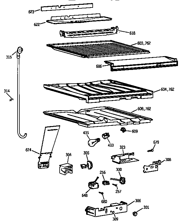 GE TBX18SAXQRAA compartment separator parts diagram