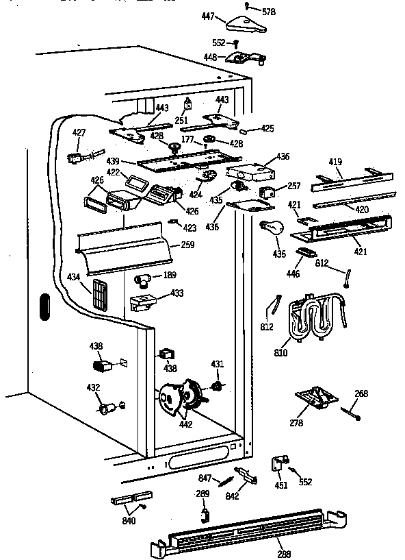 GE TFX30PRYFWW fresh food section diagram