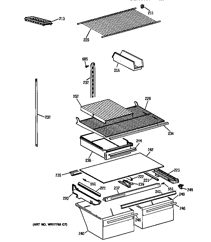Hotpoint CTX21BIXRRWW shelf parts diagram