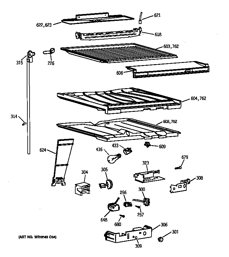 Hotpoint CTX21BIXRRWW compartment separator parts diagram