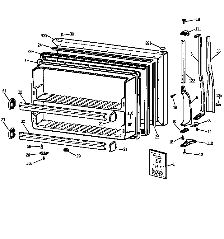 Hotpoint CTX21DAZHRAA freezer door diagram