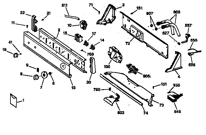 Hotpoint VWXR4100T8WB controls & backsplash diagram