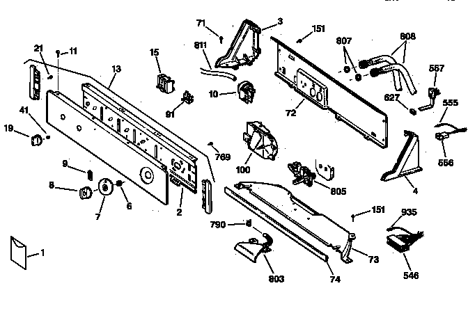 Hotpoint VISR208DT8WW controls & backsplash diagram